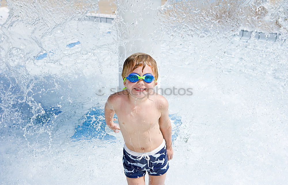 Similar – Image, Stock Photo Funny blond boy in the pool