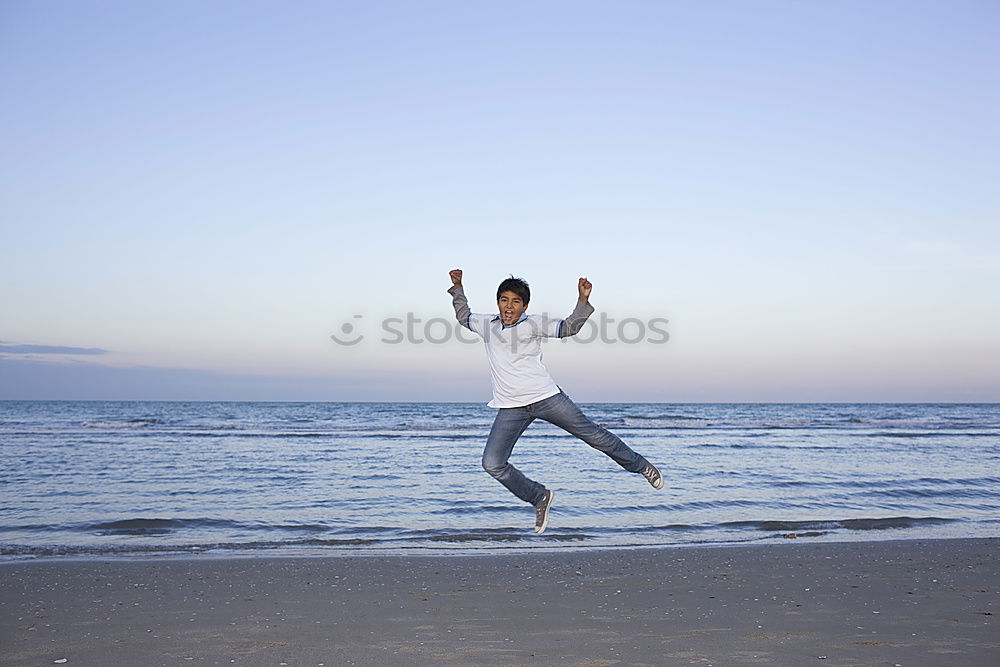 Similar – Image, Stock Photo spring! Man Jump Water