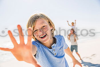 Similar – Image, Stock Photo Child on the beach in summer