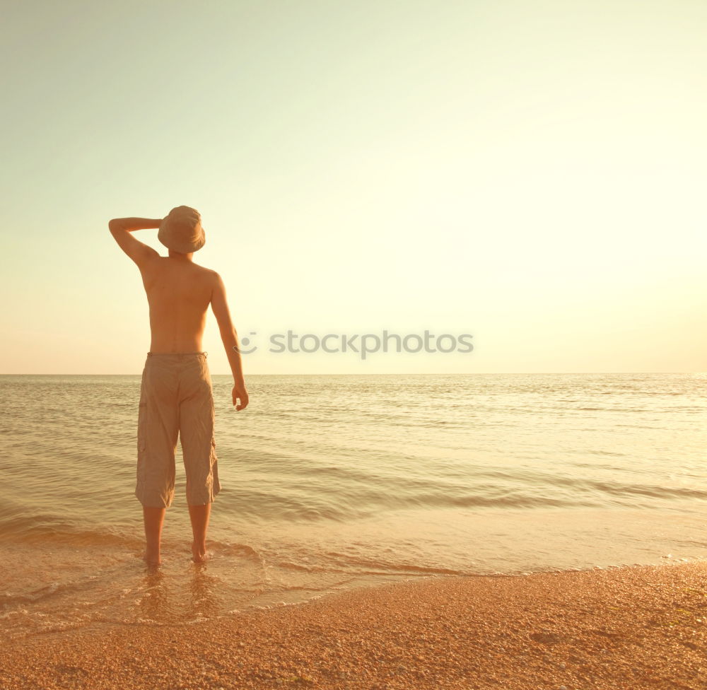 Similar – Image, Stock Photo Man & Sea Life Harmonious