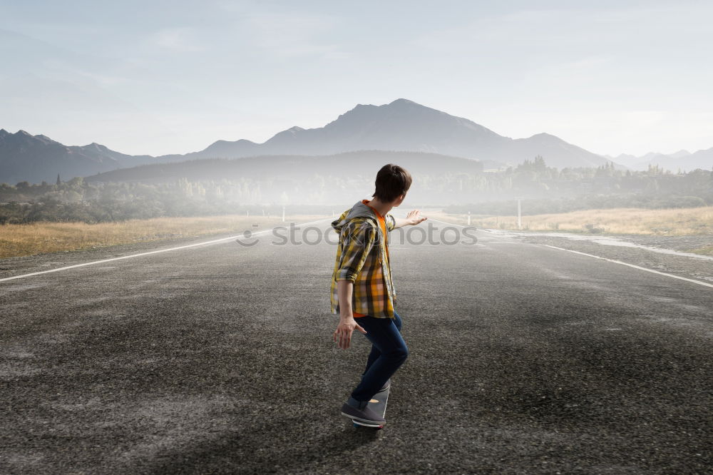 Similar – Image, Stock Photo Back view of a man walking along a rural path