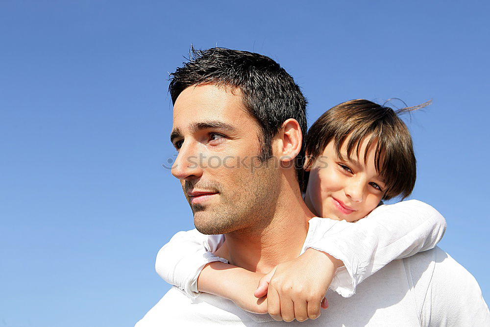 Similar – Image, Stock Photo Father and son playing in the park