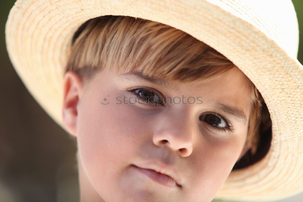 Similar – Image, Stock Photo Little thoughtful boy