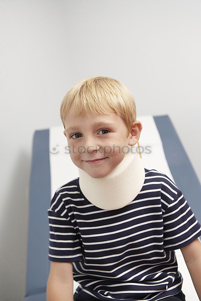 Similar – Image, Stock Photo boy with a plaster on His face