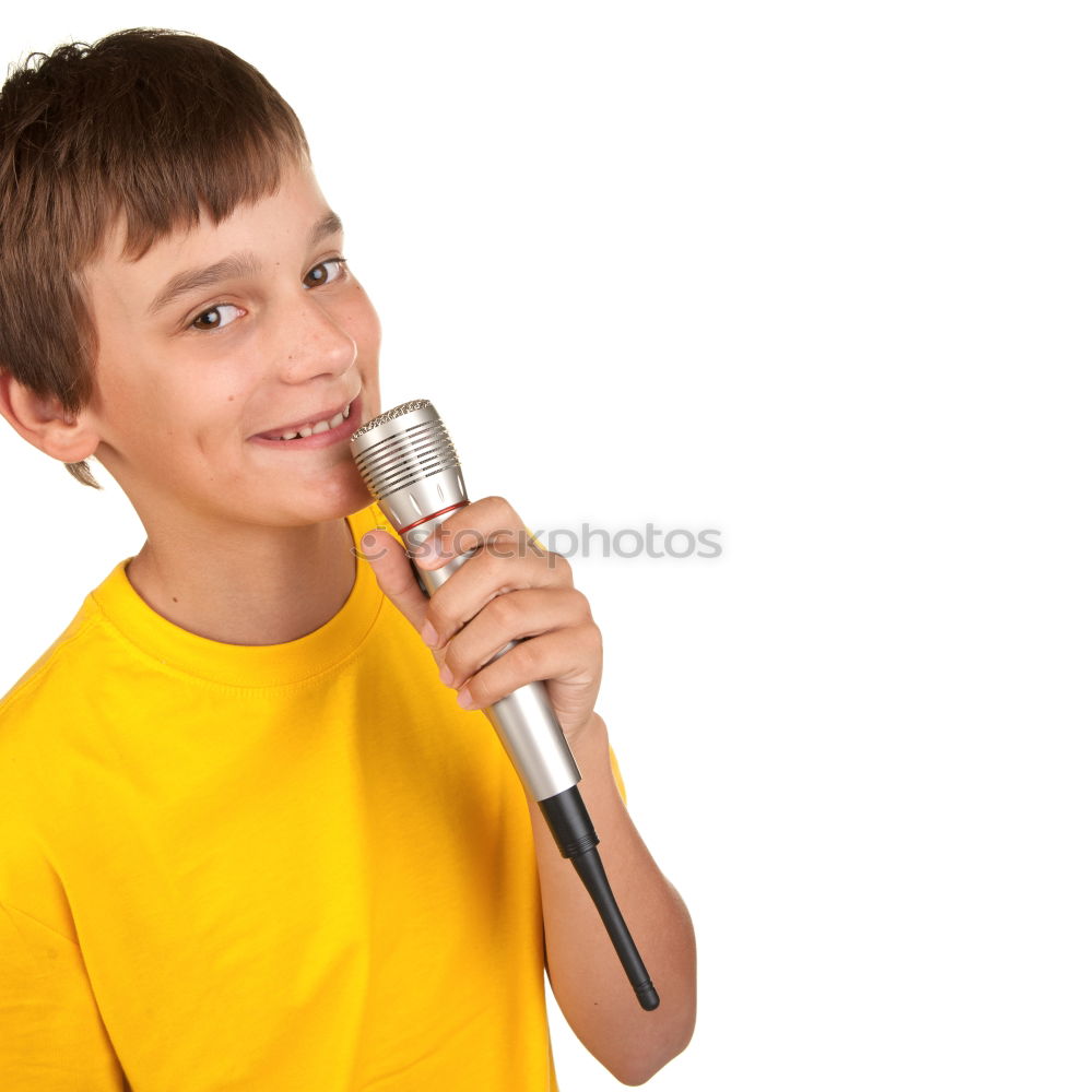 Similar – Boy singing to microphone