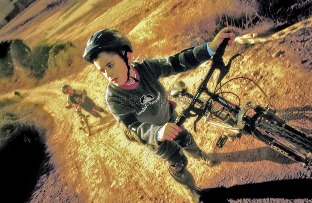 Similar – Image, Stock Photo Flying Bike Boys Action