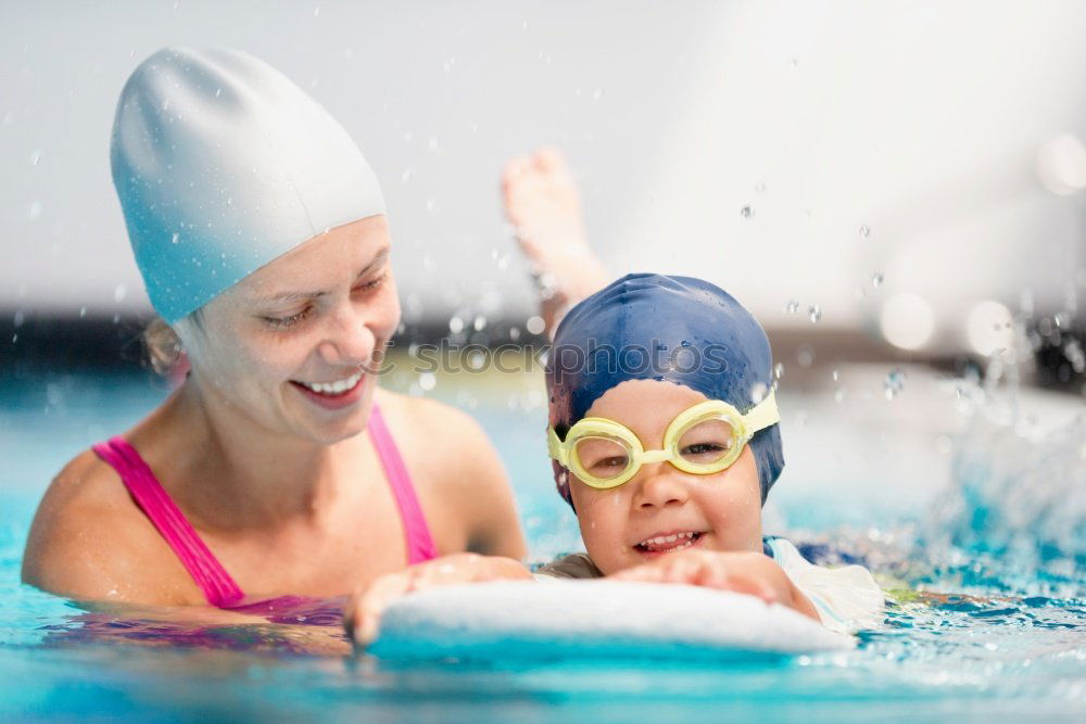 Similar – Image, Stock Photo happy children playing near the swimming pool