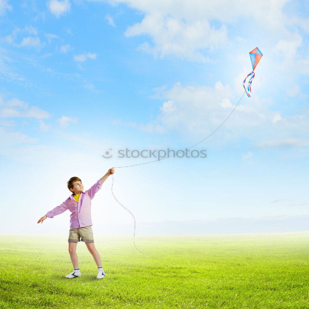 Similar – Image, Stock Photo Two little kids playing with cardboard toy airplane in the park at the day time. Concept of happy game. Child having fun outdoors. Picture made on the background of blue sky.