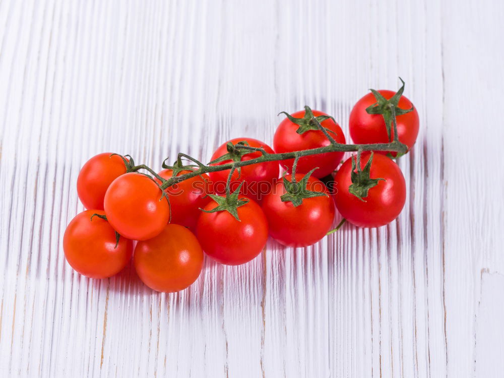 Image, Stock Photo Close-up of fresh, ripe tomatoes on wood background