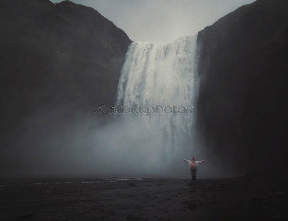 Similar – Waterfall on Iceland with man