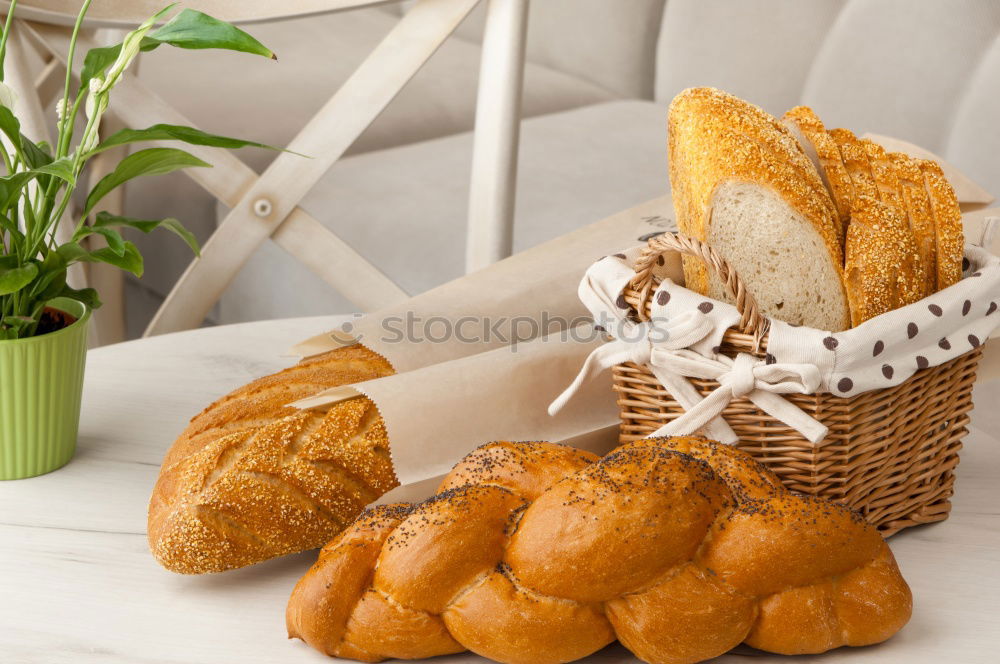 Similar – Image, Stock Photo country breakfast on rustic home kitchen with farm eggs