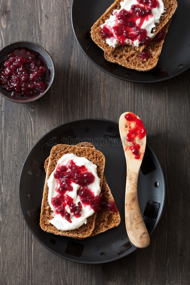 Similar – Image, Stock Photo French toast with berries, syrup and sour cream