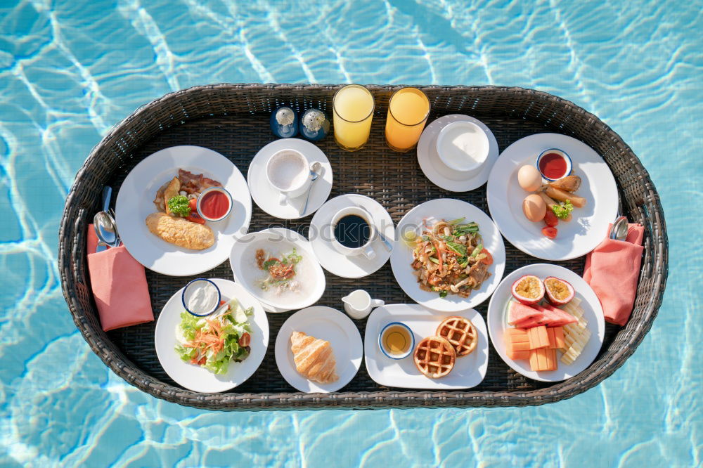 Delicious fruit platter with pineapple, watermelon and oranges