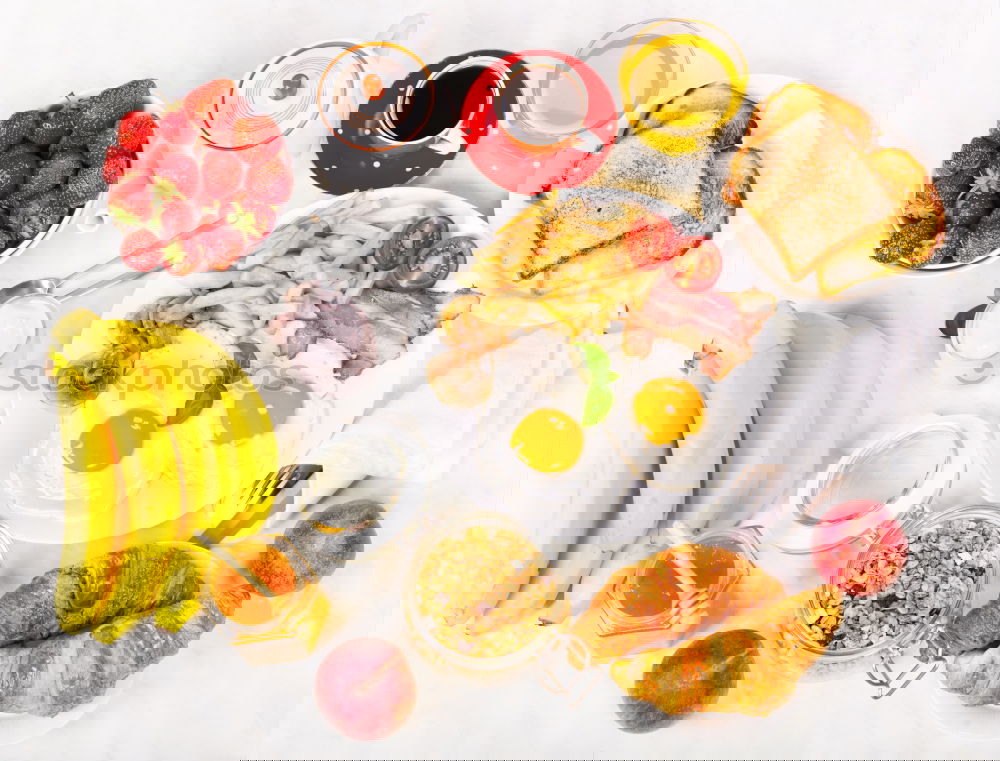 Similar – Image, Stock Photo Breakfast belgian with waffles with ice pattern
