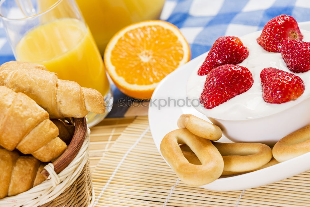 Similar – Breakfast belgian with waffles with ice cream