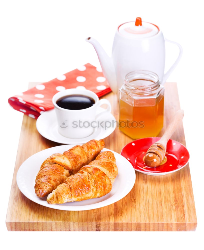 Similar – tea break with cups, flowers, cake and teapot