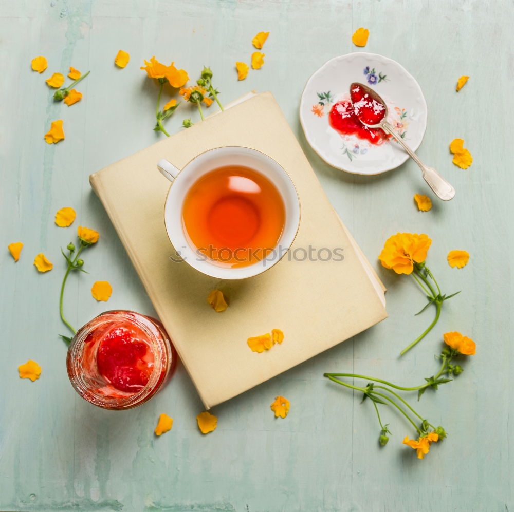 Similar – Image, Stock Photo Honey with fresh fruit tree blossoms