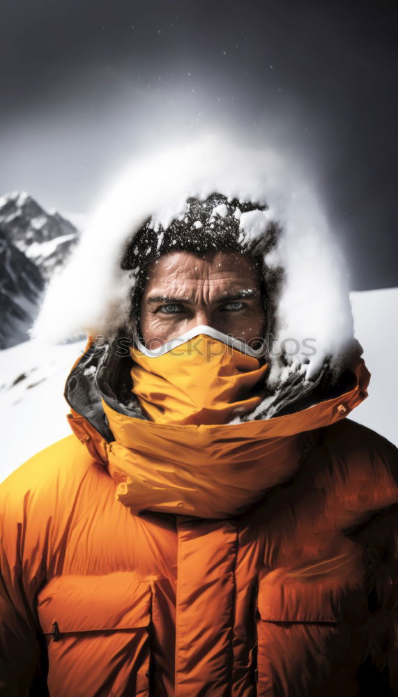 Image, Stock Photo Portrait of a pensioner in a winter outfit