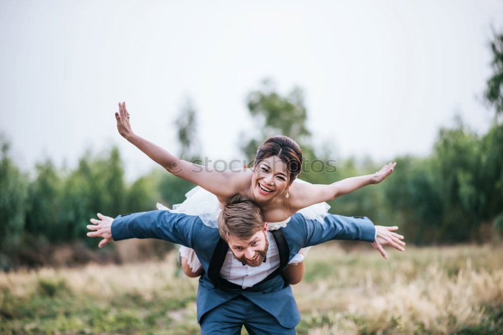 Similar – Image, Stock Photo happy family on a walk with a small child