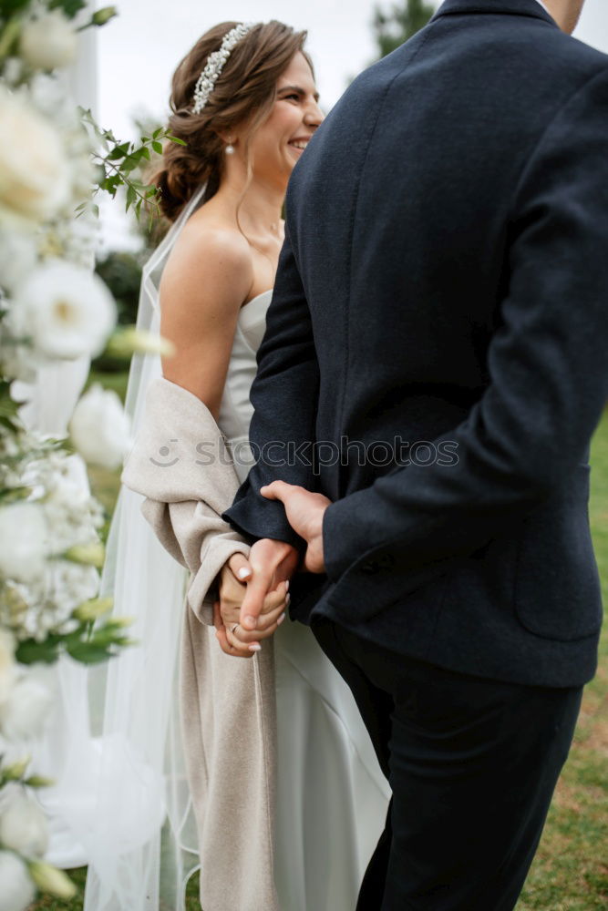 Similar – Image, Stock Photo Bride and groom on wedding ceremony