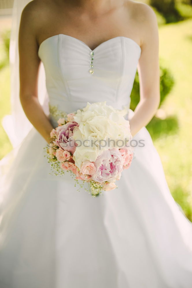 Similar – Back view of bride with bouquet