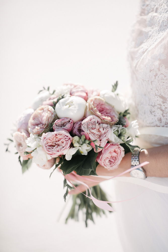 Beautiful wedding bouquet on the floor.