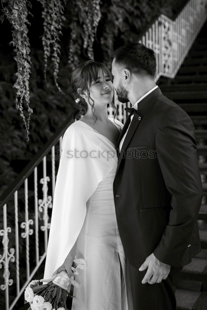 Similar – Image, Stock Photo Couple embracing on evening street