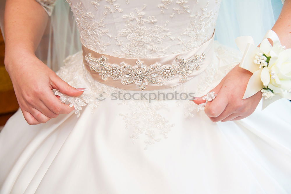 Similar – Back view of bride with bouquet