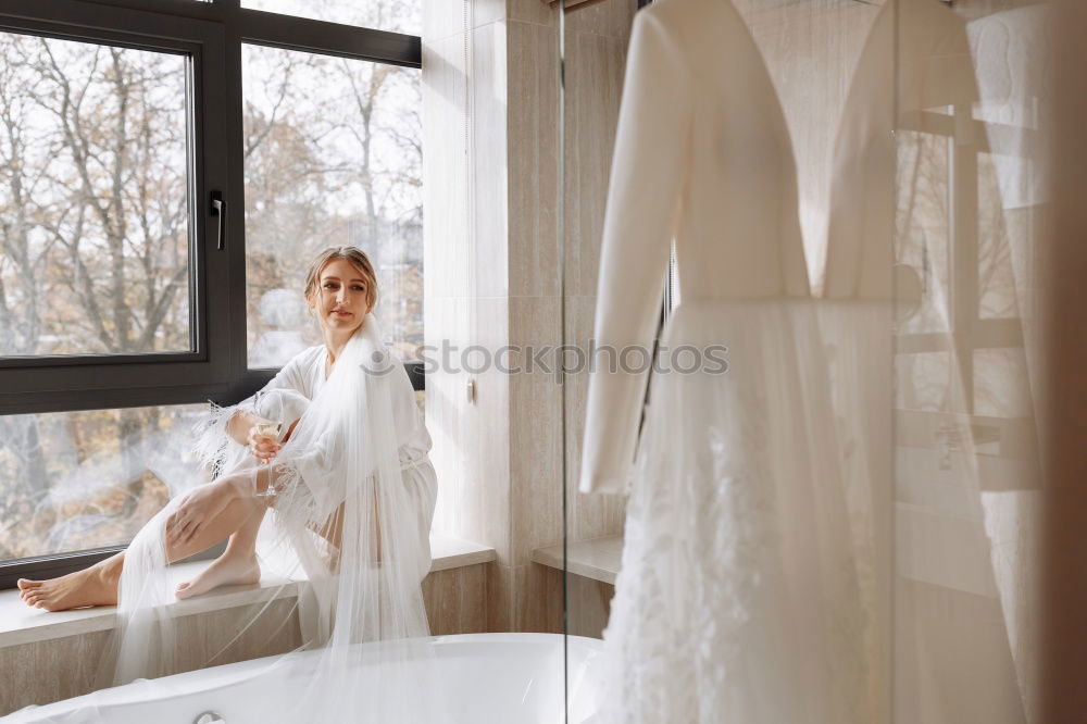 Similar – Image, Stock Photo Blonde woman swimming in outside plunge tub