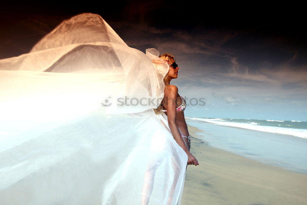 Similar – Image, Stock Photo In the morning on the beach