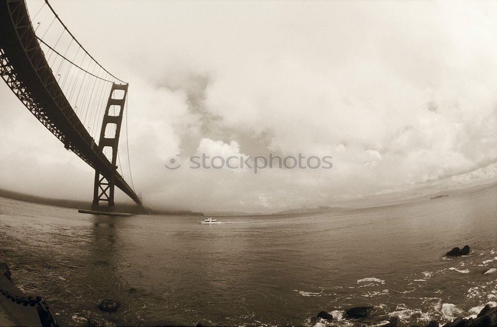 Similar – Image, Stock Photo View to bridge in foggy day