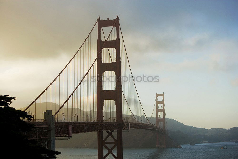 Similar – Image, Stock Photo View to bridge in foggy day