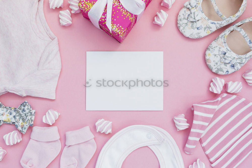 Similar – Summer woman accessories with shells and tropical leaves on pastel color background, top view. Straw hat, sunglasses, sandals and handbag. Holiday vacation. Female fashion outfit