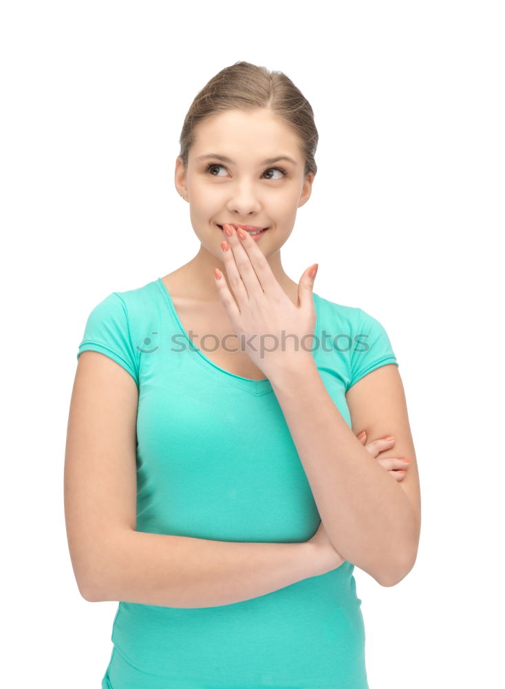 Similar – Image, Stock Photo Young woman is surprised