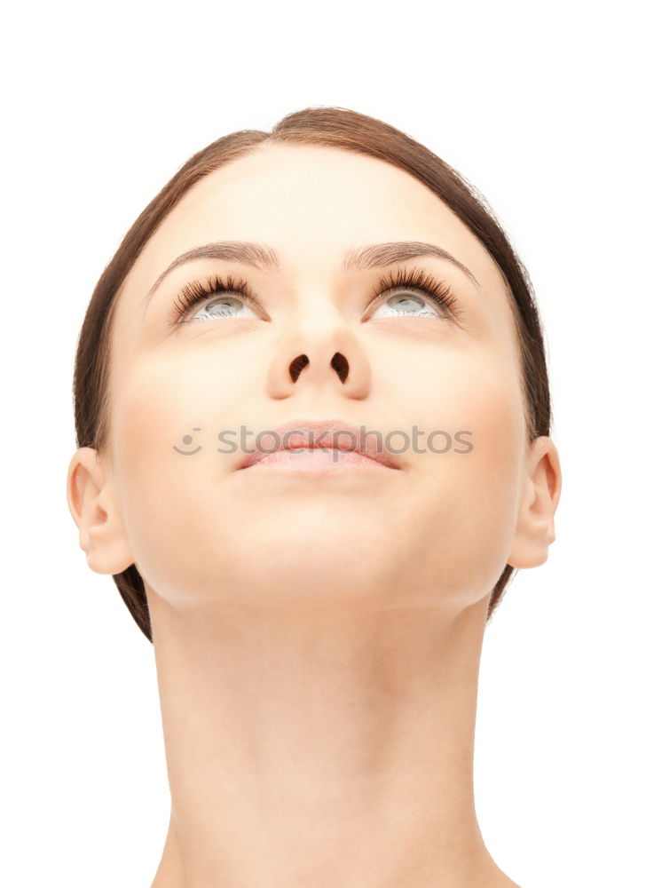 Similar – Image, Stock Photo Portrait of smiling young woman in front of white wall