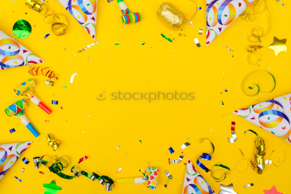 Similar – Black woman with afro hair celebrating with confetti.