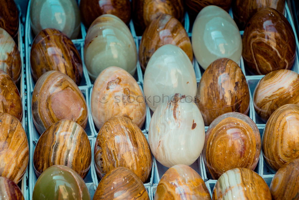 Similar – Fresh loaves of bread on tray racks. Bread bun on bakery shelves