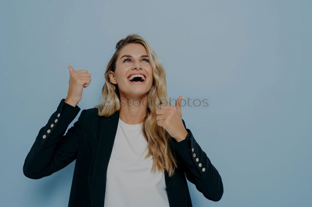 Similar – Image, Stock Photo Woman holding speech bubble “live sharing”