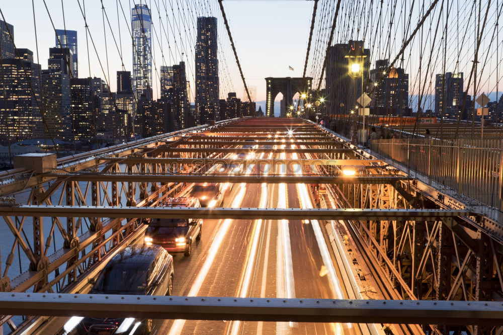 Similar – Morning traffic on the Brooklynbridge