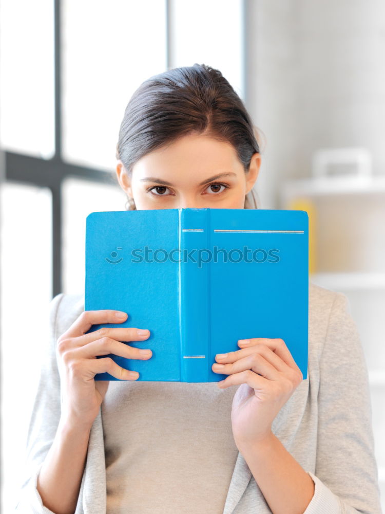 Image, Stock Photo Student lights a book with joy