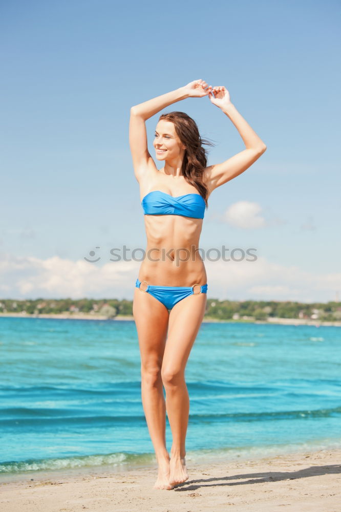 Similar – Image, Stock Photo Young blonde woman with beautiful body in swimwear