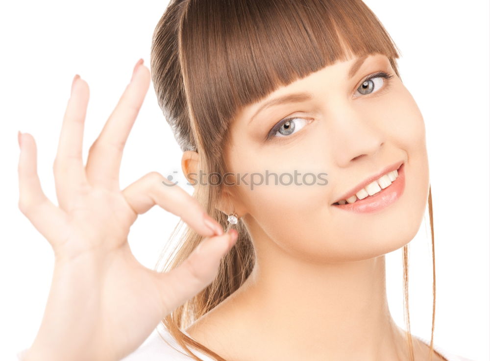 Similar – Image, Stock Photo Young smiling blond woman leaning againt wall