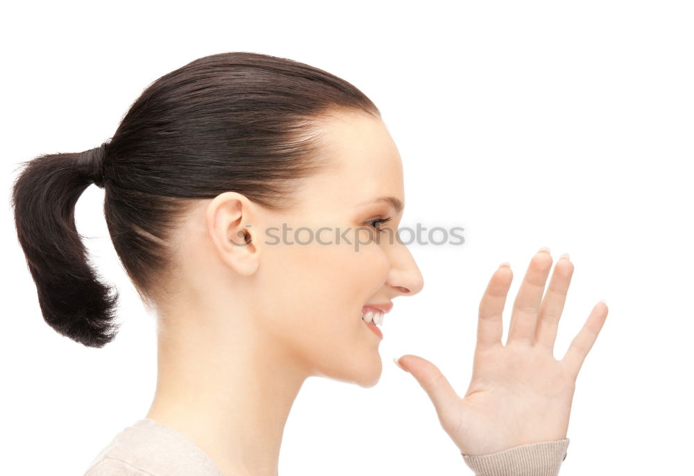 Similar – Image, Stock Photo Young woman is surprised