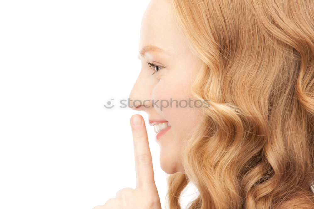 Similar – Image, Stock Photo Young smiling blond woman leaning againt wall