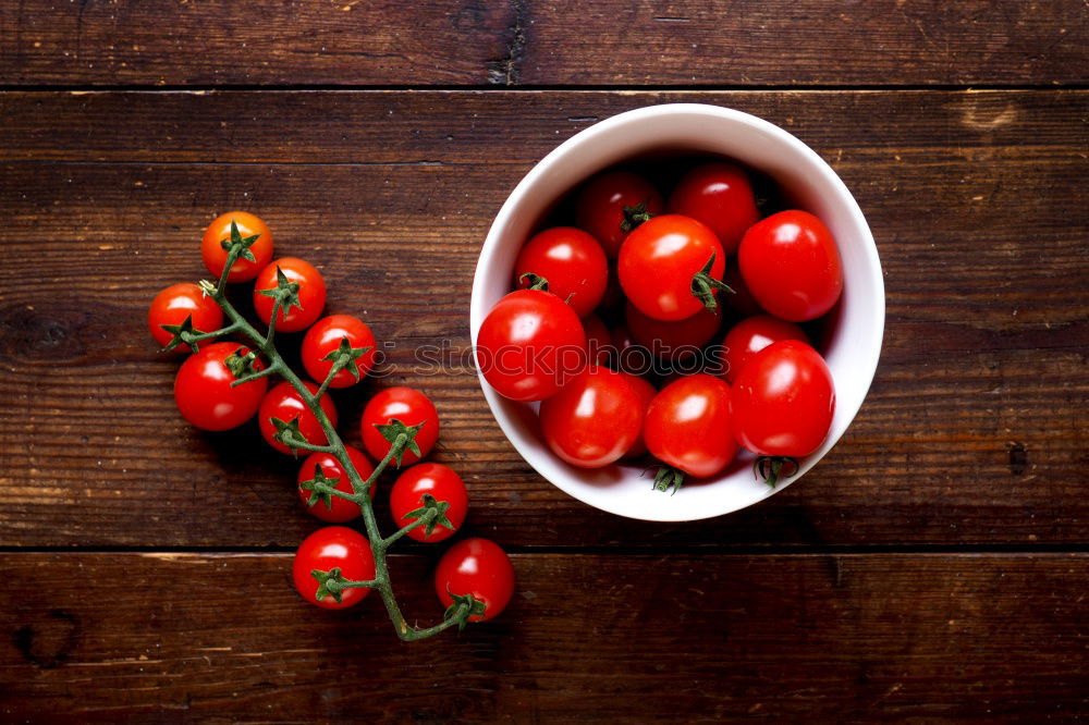 Similar – Image, Stock Photo Cherry tomatoes and basil