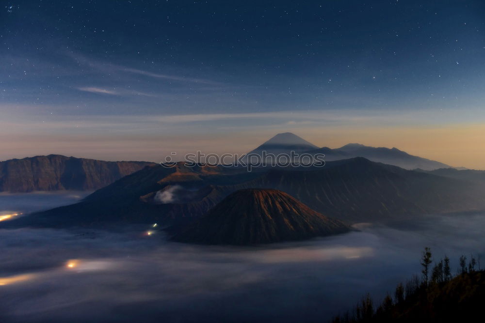 Similar – Image, Stock Photo Night shot with a view of the snowy mountains and Lake Thun