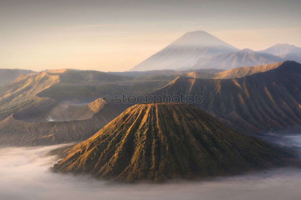 Similar – Two active volcanoes in Java, Indonesia