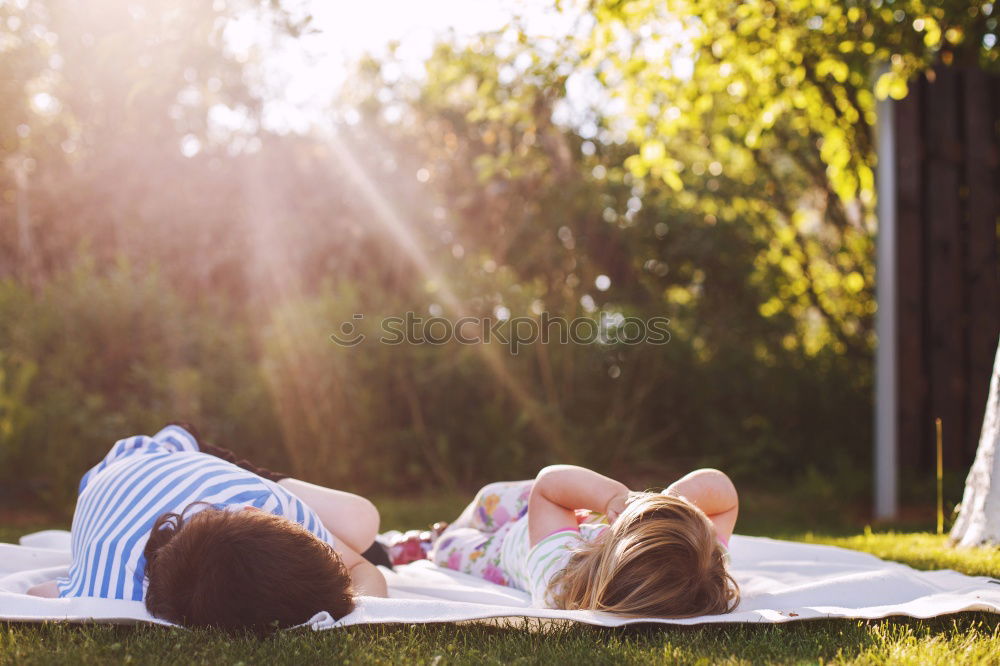 Similar – Image, Stock Photo Woman with child on lawn