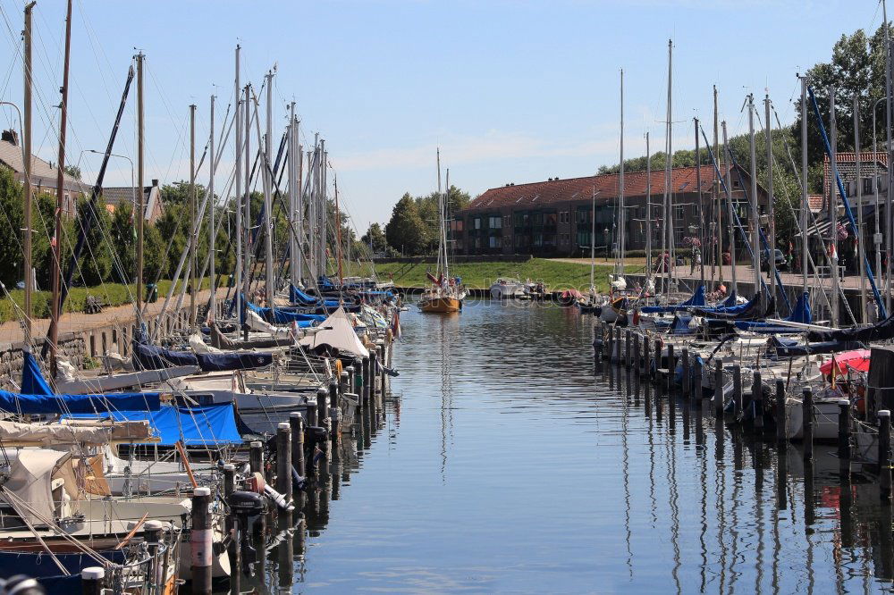 Similar – Baltic cutter in the marina, boat harbour Karlshagen Usedom_001