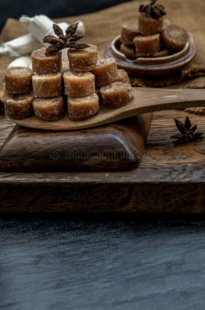 Similar – Image, Stock Photo Toast bread with wild strawberry jam. Retro,vintage filter